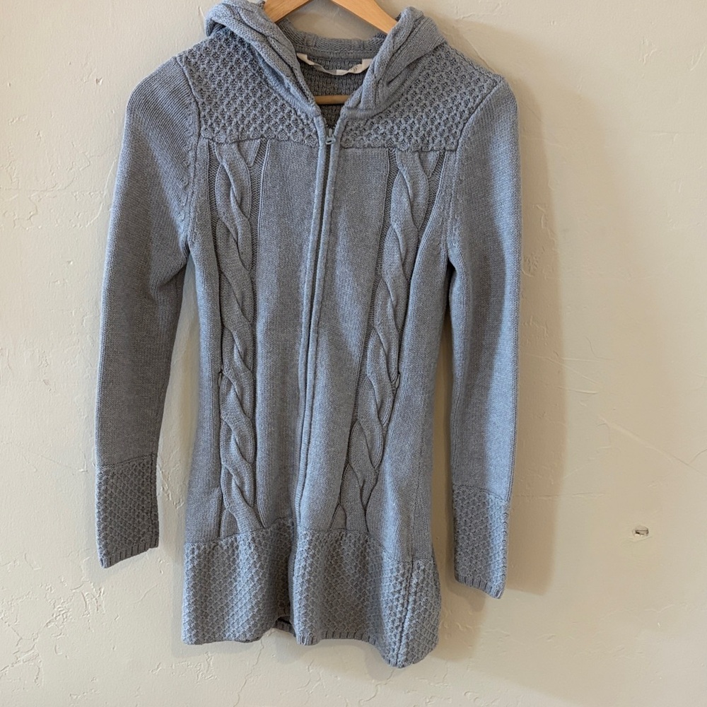 Athleta Women's Gray Hooded Long Length Cardigan Size XS